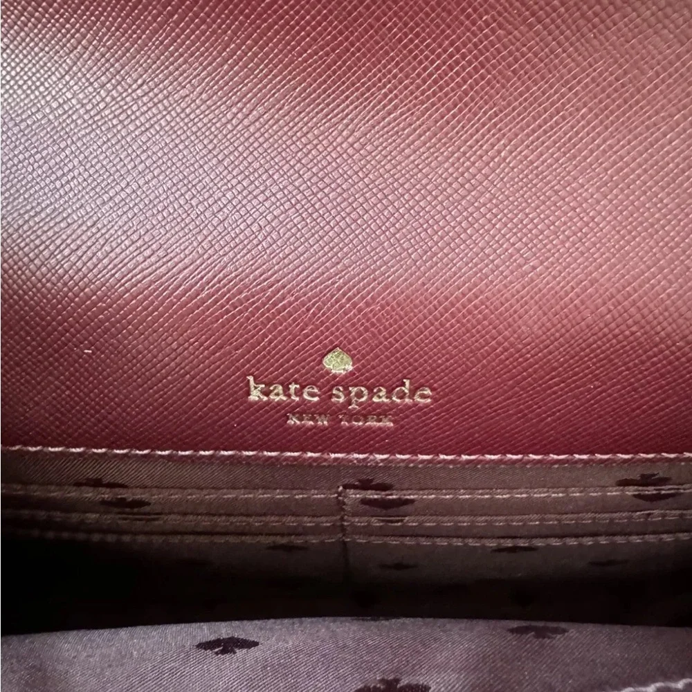 Kate Spade Frosted Floral Tinsel Flap Crossbody Bag/Clutch In Deep Berry